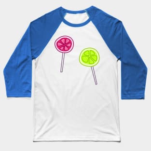 Grapefruit and Lemon Lollipops Baseball T-Shirt